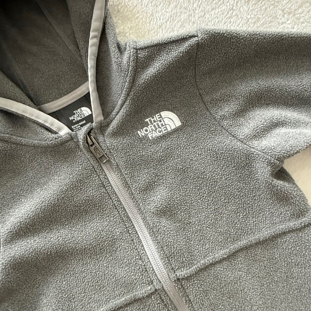 The North Face Kids Glacier Full Zip Fleece Hoodie Gray 18-24 Months NF0A3Y65 - Picture 1 of 6